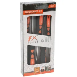 WellHome - Set mit 5 Schraubendrehern aus orangefarbenem und schwarzem Kohlenstoffstahl