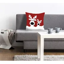 Queence Dekokissen QUEENCE "Carolin", rot (rot, bedruckt), B:40cm L:40cm, Polyester, Dekokissen_Sitzkissen_Kissenhüllen, Kissenhülle ohne Füllung, 1 Stück