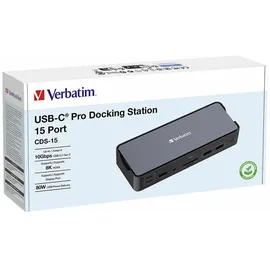 Verbatim USB-C Pro Docking Station 15-in-1, USB-C 3.1 [Buchse] (32171)