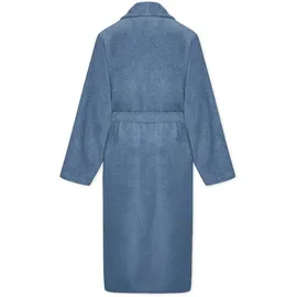 Möve Unisex-Bademantel MÖVE "Basic" Gr. S, blau (steelblau), L:120cm, Walkfrottier, Hausmäntel, mit Schalkragen