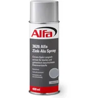 Alfa Zinkaluspray Zink-Alu Spray 1 x 400 ml geprüfter Korrosionsschutz Rostschutz schnelltrocknend benzinbeständig Chrom-Optik-Langzeitschutz