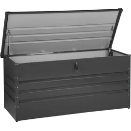 Beliani Gartentruhe 400 l 132 x 64 cm Graphitgrau