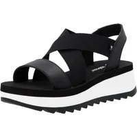 Rieker Damen W3053 Keilsandaletten, Schwarz, 36 EU