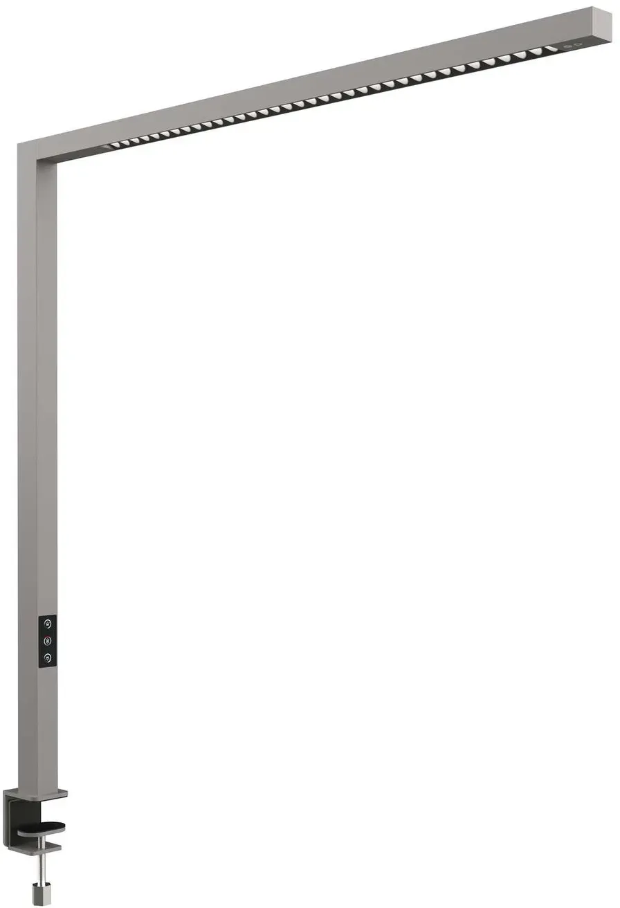 MAUL Tischaufbau Leuchte MAULplinus LED 2.700 - 5.700 K dimmbar Klemmfuß 101,5 cm silber
