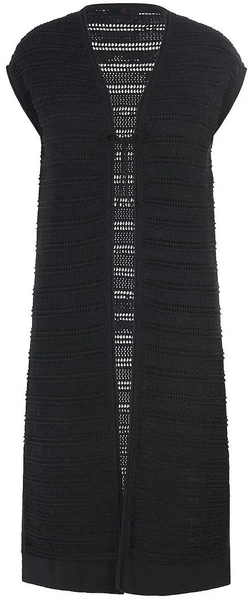 Long-Strickweste Anna Aura schwarz, 52