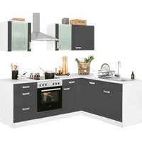 wiho Küchen Winkelküche »Husum«, mit E-Geräten, Stellbreite 220 x 170 cm grau