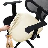 Yekuhe Bürostuhl Stuhlhussen Bezug PU Leder Stuhlbezug Bürostuhl wasserdichte Stretch Stuhlüberzug Stuhl Husse für Computer Armlehnen Stühle(Beige)