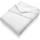 SETEX Kalmuck Spannbetttuch, 180 x 200 cm großer Matratzenschoner, 100 % Baumwolle, Classic, Weiß