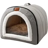 XNSHUN Katzenhaus Für Draußen Winterfest, Wasserdicht Katzenhöhle Hundehöhle Kleine Hunde Mit Abnehmbarer Weicher Matte, Katzenbett Katzenzelt, Faltbare Cat House Für Freigänger Und Hauskatzen (L)