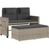 vidaXL Gartenbank 111 x 54 x 0 cm Hellgrau