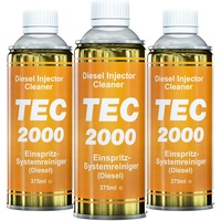 TEC 2000 Motorreiniger - 3 x Diesel Injektor Einspritzdüsen Reiniger 375ml - Kraftstoffadditiv zur Systemreinigung von Injektoren - Motorspülung Motorpflege Diesel Zusatz - Systemreiniger