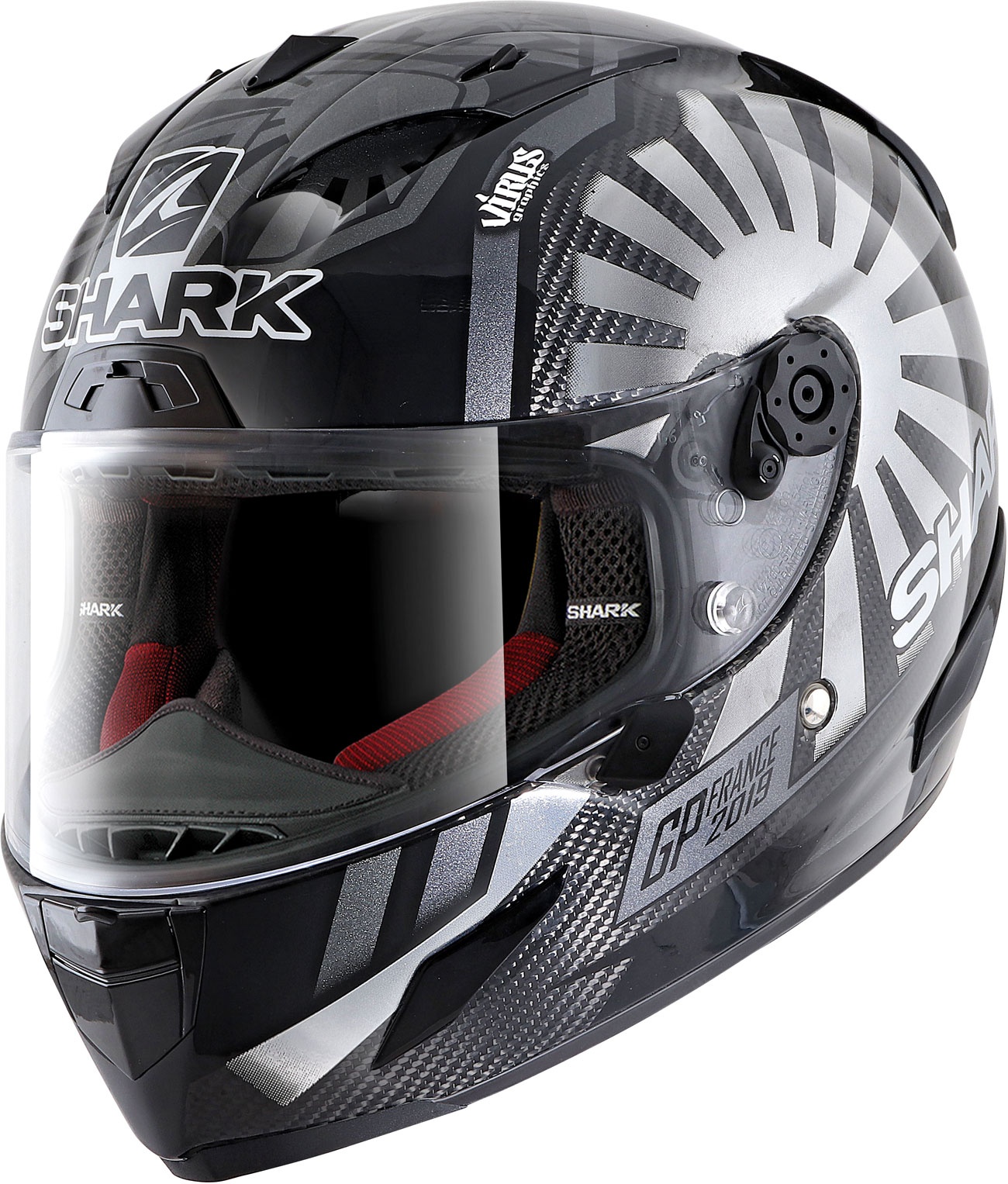 Shark Race-R Pro Carbon Replica Zarco GP 2019, Integralhelm - Schwarz/Dunkelgrau - XS