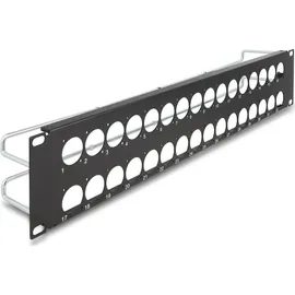 DeLock 19? D-Typ Patchpanel mit Entlastungsschienen 32 Port 2 HE schwarz