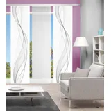 VISION S Schiebegardine Heights halbtransparent Bambusoptik 260x60, Schiebevorhang 3er Set Digitaldruck