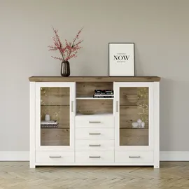 Set One by Musterring Highboard York Dekor Pino-Aurelio / Eiche Artisan