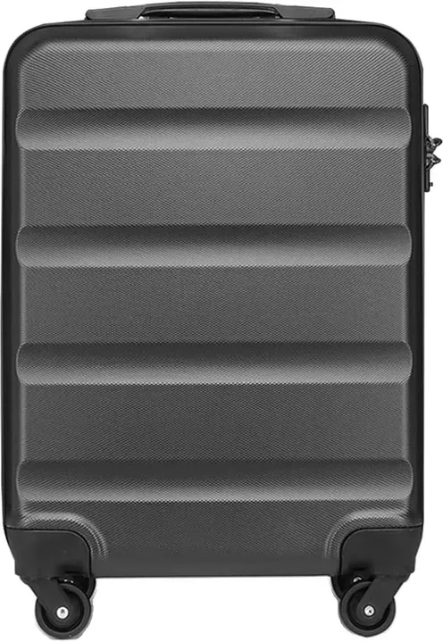 Kono Handgepäck Hartschale ABS Carry-on Koffer mit 4 Doppelrädern und Ziffern-Kombinationsschloss (Grau)