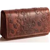 Matador VENEDIG Leder Damen Geldtasche Geldbörse Blumen Braun