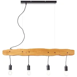 Brilliant Pendelleuchte Baker schwarz Holz Natur E27 max. 40W