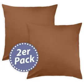 Traumschlaf Uni Kissenhülle Monaco 2er Set creme 2x 80x80 cm