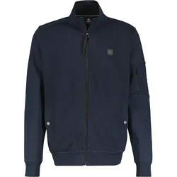 Sweatjacke LERROS "LERROS Herren Sweatjacke in Struktur-Baumwollqualität", Herren, Gr. L, blau (classic navy), 100% Baumwolle, Sweatjacken