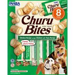 INABA Churu Bites für Hunde mit Huhn und Thunfisch Geschmack 8x12g