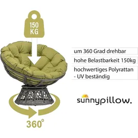 sunnypillow Papasansessel Loungesessel grün