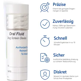LuxmedIQ Speichel Drogenschnelltest zum Nachweis von 11 Drogen + Alkohol - Drogentest Multi 12 5 St