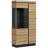 Die Möbelfundgrube Vitrine Coast Evoke 103,6 x 40 x 200,5 cm Braun/Grau