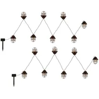 MeineWunschleuchte 2er Set Solarbetriebene Lichterkette Außen, Solarbeleuchtung Balkon Garten,