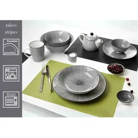 Ritzenhoff & Breker Teelichthalter Takeo Stripes Keramik Schwarz/Weiß