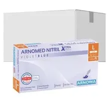 arnomed Nitril XTRA PURE Einmalhandschuhe, puderfrei, violett 354-L , 1 Packung = 100 Stück, Größe L
