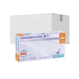 arnomed Nitril XTRA PURE Einmalhandschuhe, puderfrei, violett 354-L , 1 Packung = 100 Stück, Größe L