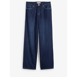 bonprix Baggy Jeans Mid Waist mit leichtem und soften Material, blau, 38, mit Baumwolle