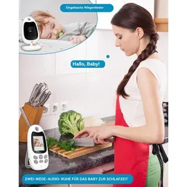 Avylet Babyphone mit Kamera Tragbares Vox-Funktion Temperatursensor Nachtsicht-Video-Babyfon 2,4 Ghz Intelligentes Standby Baby monitor Gegensprechanlage