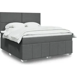 vidaXL Boxspringbett 180 x 200 cm Dunkelgrau