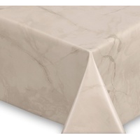 Beautex Tischdecke Wachstuchtischdecke abwischbar, Gartentischdecke Marmorstein (1-tlg) beige Oval - 140 cm x 200 cm