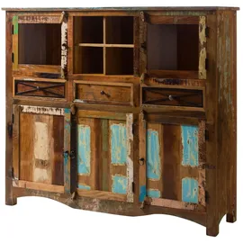 MASSIVMOEBEL24.DE Highboard 160 x 140 x 40 cm Mehrfarbig