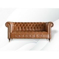 JVmoebel Chesterfield-Sofa, Chesterfield Braun Modern Design Couchen Leder Sofa Big braun