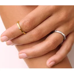 Tchibo - 925 Silber Ring Octagon - Damen - Gr. 18 - weiß