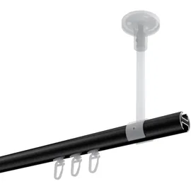 Interdeco GARDINENSTANGE INNENLAUF Sonette Sitra 520 cm (geteilt in 4 x 130 cm), 1-läufig, 20 mm Ø Schwarz