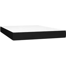 vidaXL Boxspringbett mit Matratze & LED Schwarz 140x200 cm Stoff1467706