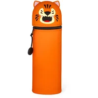 Legami 2-in-1 Weiche Silikontasche - Kawaii, Giraffe Schultasche, Tischstifthalter, Reißverschluss, Silikon, Stiftetasche Buntstifte Marker, H 18,5 cm