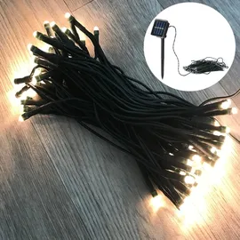 Mojawo Lichterkette Kunststoff 150er Solar warmweiß inkl. Dämmerungssensor grün