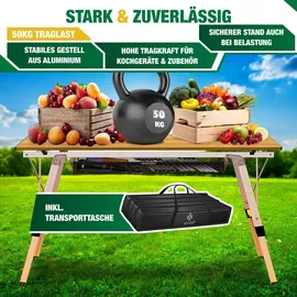 Kesser Campingtisch faltbar Holz-Optik Braun
