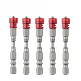 5-teiliges Phillips-schraubendreher-bit-set, 64,5 Mm / 2,54 Zoll, Magnetischer Sechskant-schraubendreher-bit Aus S2-stahllegierung (rot).