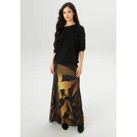 Aniston SELECTED Maxirock Damen Batikdessin Schwarz 40