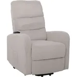 Mendler Fernsehsessel HWC-K62, Relaxsessel TV-Sessel Liege, Liegefunktion Aufstehhilfe, Metall Stoff/Textil Cord ~ hellgrau