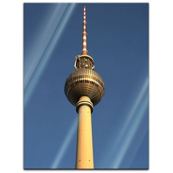 Bilderdepot24 Glasbild, Berliner Fernsehturm bunt 40 cm x 60 cm