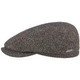 Stetson Belfast Flatcap - Schiebermütze Herren - Schirmmütze mit Wolle - Herrenkappe Herringbone mit Innenfutter (Baumwolle) - Wollcap Herbst/Winter - Flat Cap Dunkelbraun 63 cm - 63