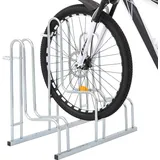 vidaXL Fahrradständer für 3 Fahrräder Freistehend Verzinkter Stahl